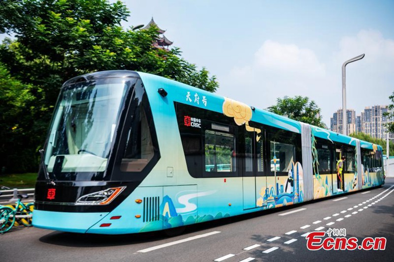 Treni ya akili bandia bila ya reli yafanyiwa majaribio ya uendeshaji Chengdu