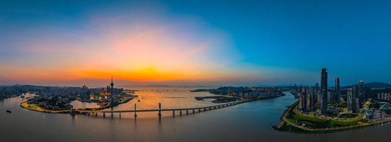 Mwonekano wa karibu wa eneo la ushirikiano wa kina la Guangdong-Macao mjini Hengqin, China