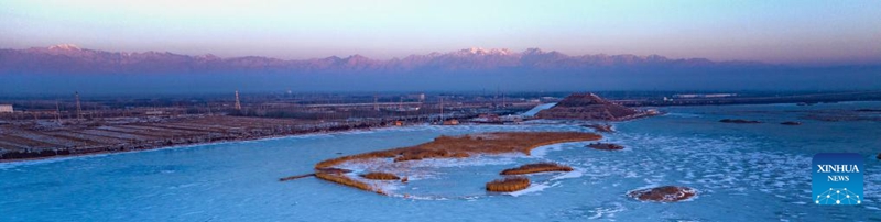 Mandhari ya Theluji ya Milima Helan Mkoani Ningxia, China