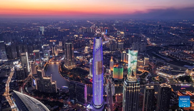 Ukumbi wa Kuutazama Mji wa “Kilele cha Tianjin” wa China wafunguliwa rasmi kwa umma