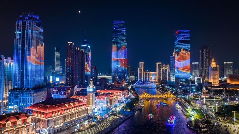 Mji wa Tianjin waboresha uwekaji taa kando ya mto Haihe