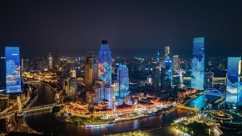 Mji wa Tianjin waboresha uwekaji taa kando ya mto Haihe