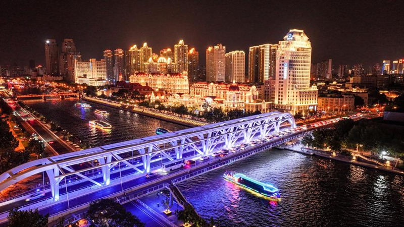 Mji wa Tianjin waboresha uwekaji taa kando ya mto Haihe