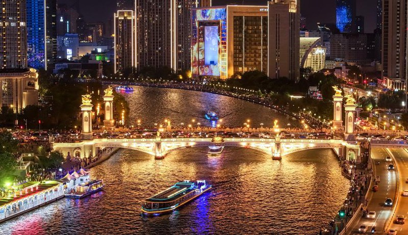 Mji wa Tianjin waboresha uwekaji taa kando ya mto Haihe