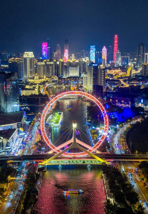 Mji wa Tianjin waboresha uwekaji taa kando ya mto Haihe