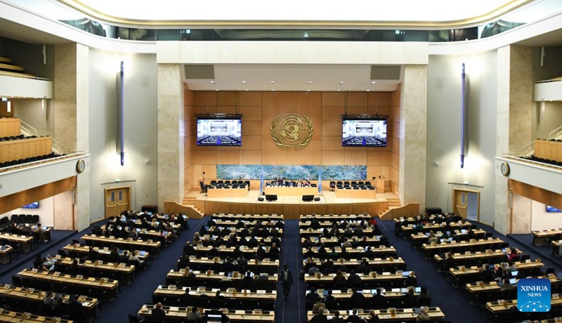 Picha hii iliyopigwa Septemba 9, 2025 ikionyesha mkutano wa 60 wa Baraza la Haki za Binadamu la Umoja wa Mataifa (UN) mjini Geneva, Uswisi. (Xinhua/Lian Yi)