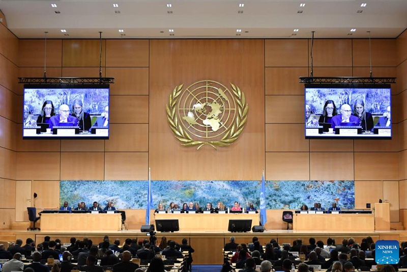 Kamishna Mkuu wa Haki za Binadamu wa Umoja wa Mataifa (UN) Volker Turk akizungumza katika mkutano wa 60 wa Baraza la Haki za Binadamu la Umoja wa Mataifa mjini Geneva, Uswisi, Septemba 9, 2025. (Xinhua/Lian Yi)