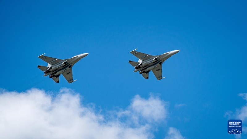 Picha iliyopigwa Septemba 16 ikionesha maonesho ya urukaji wa ndege kwenye maandalizi ya Shughuli ya Kufunguliwa ya Urukaji wa Ndege ya Jeshi la Anga na Maonesho ya Urukaji wa Ndege ya Changchun 2025.