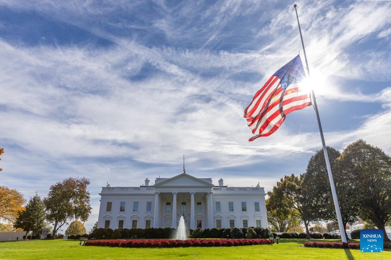 Picha iliyopigwa Novemba 4, 2025 ikionyesha sehemu ya nje ya Ikulu ya White House, mjini Washington, D.C., Marekani. (Xinhua/Hu Yousong)
