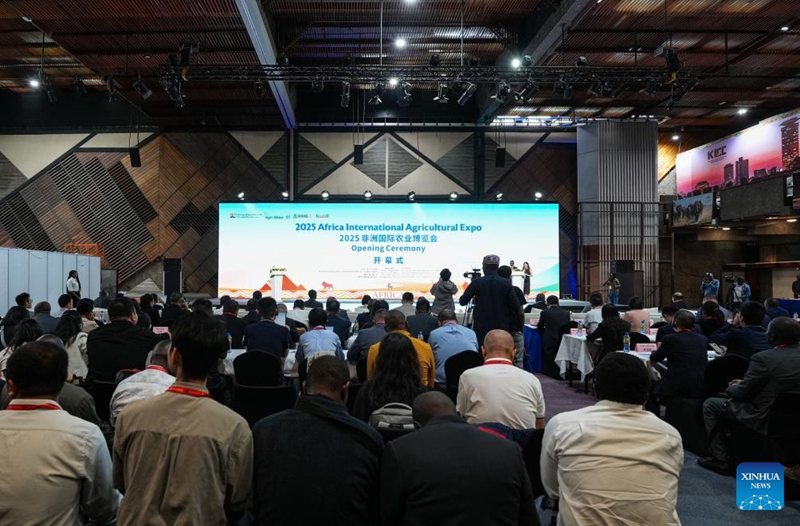 Picha hii iliyopigwa Oktoba 28, 2025 ikionyesha hafla ya kufunguliwa kwa Maonyesho ya Kilimo ya Kimataifa ya Afrika 2025 jijini Nairobi, Kenya. (Xinhua/Li Yahui)
