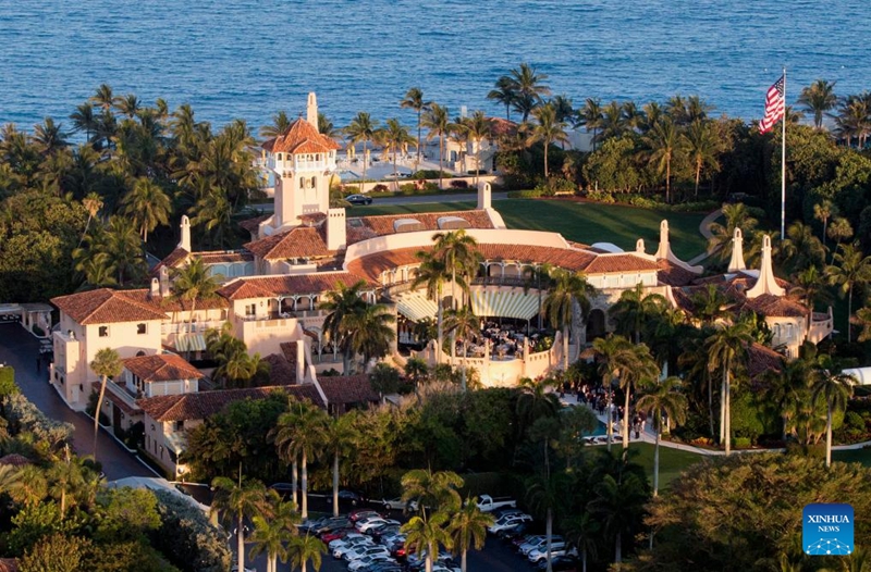 Picha hii ya kumbukumbu ikionyesha eneo la Mar-a-Lago huko Palm Beach, Florida, Marekani. (Xinhua)