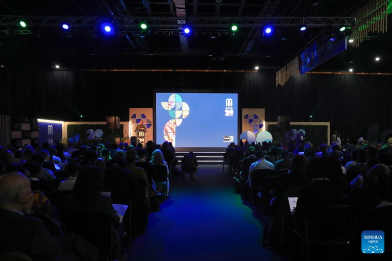Picha iliyopigwa Februari 24, 2026 ikionyesha hafla ya ufunguzi wa mkutano wa Meetings Africa 2026 mjini Johannesburg, Afrika Kusini. (Xinhua/Chen Wei)