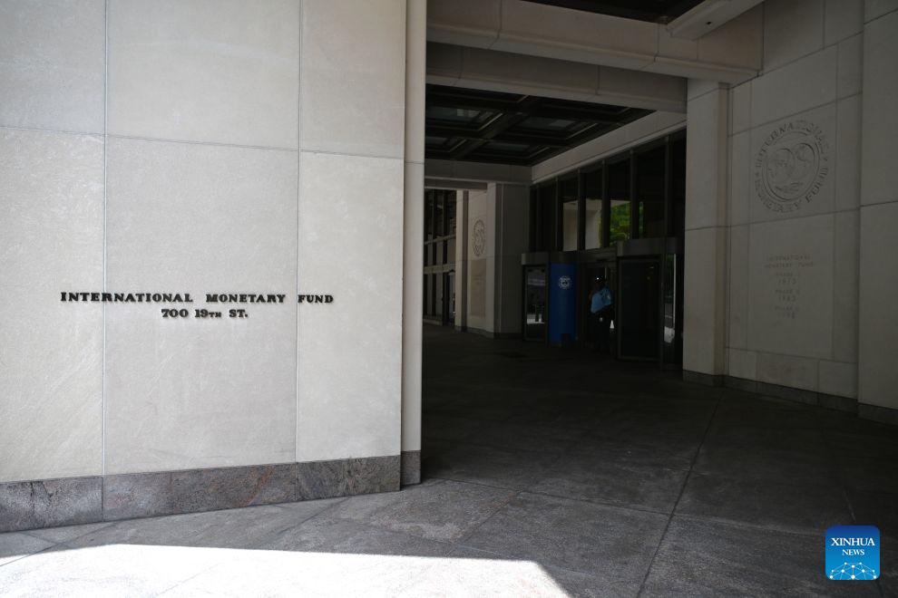 Picha iliyopigwa Julai 8, 2026 ikionyesha Makao Makuu ya Shirika la Fedha la Kimataifa (IMF), Washington, D.C., Marekani. (Xinhua/Li Rui)