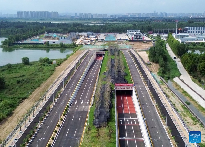 Handaki jipya la kuvuka Mto Manjano lafunguliwa katika Mji wa Jinan, Shandong, China