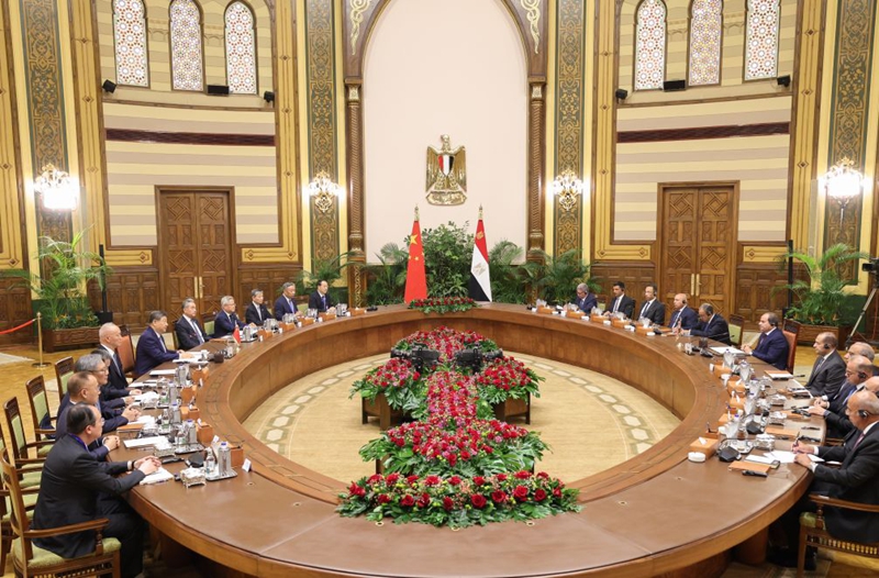 Rais wa China Xi Jinping akifanya mazungumzo na Rais wa Misri Abdel Fattah El-Sisi jijini Cairo, Misri, Septemba 2, 2026. (Xinhua/Yao Dawei)